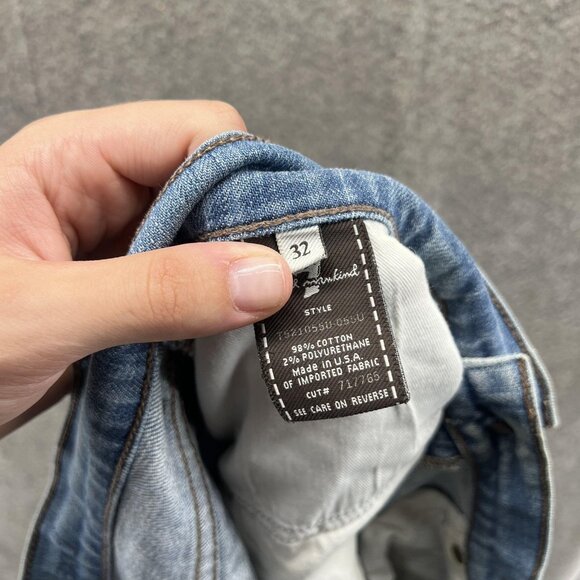 7 For All Mankind Jeans Mens 32 Blue Relaxed Fit Made USA Stretch Denim - Picture 3 of 9